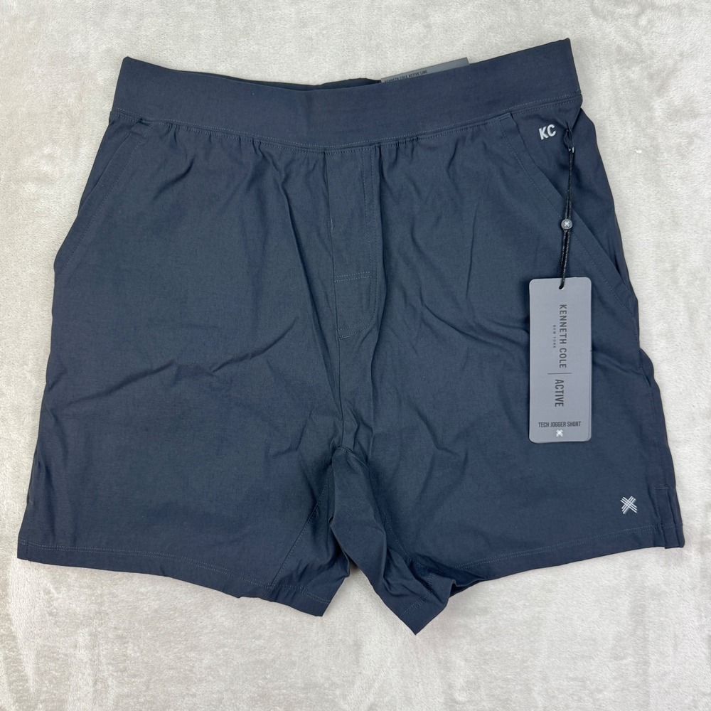 Kenneth Cole Tech Jogger Shorts Mens Medium Gray Active Stretch Workout New